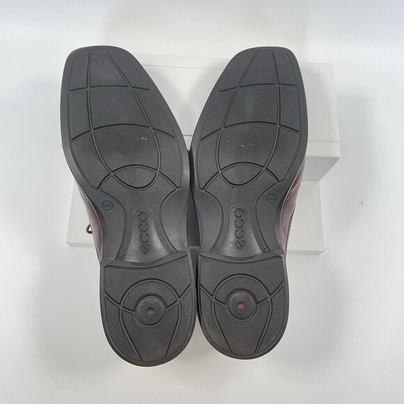 Ecco New Jersey Mens US 10/10.5 EU 44 Leather Oxford Dress Shoes Brown Bike Toe - Picture 7 of 11